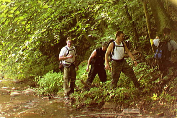 Crossing Bailey Run near Creighton