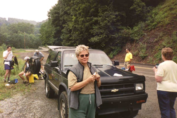 Checkpoint volunteer at Log Cabin Road