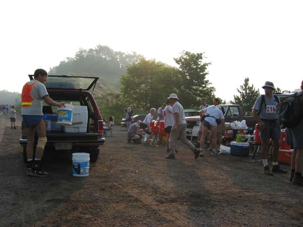 Don Erdeljac unloads supplies