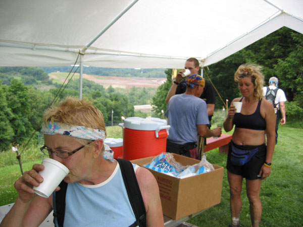 Barb Peterson rehydrates