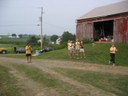 Crowds cheer in the runners