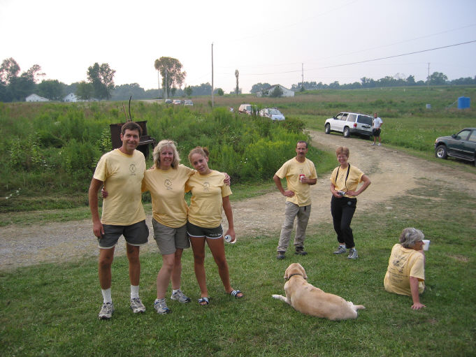 Volunteers at the finish