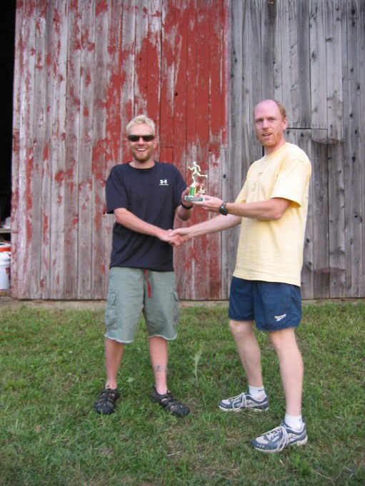 Gary Rarer receives his trophy